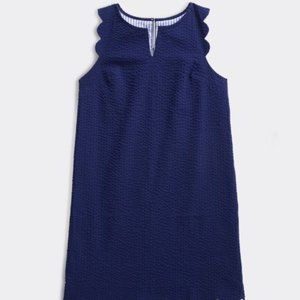 Girls' Scallop Vineyard Shift Dress Navy 14 Sleeveless Lined